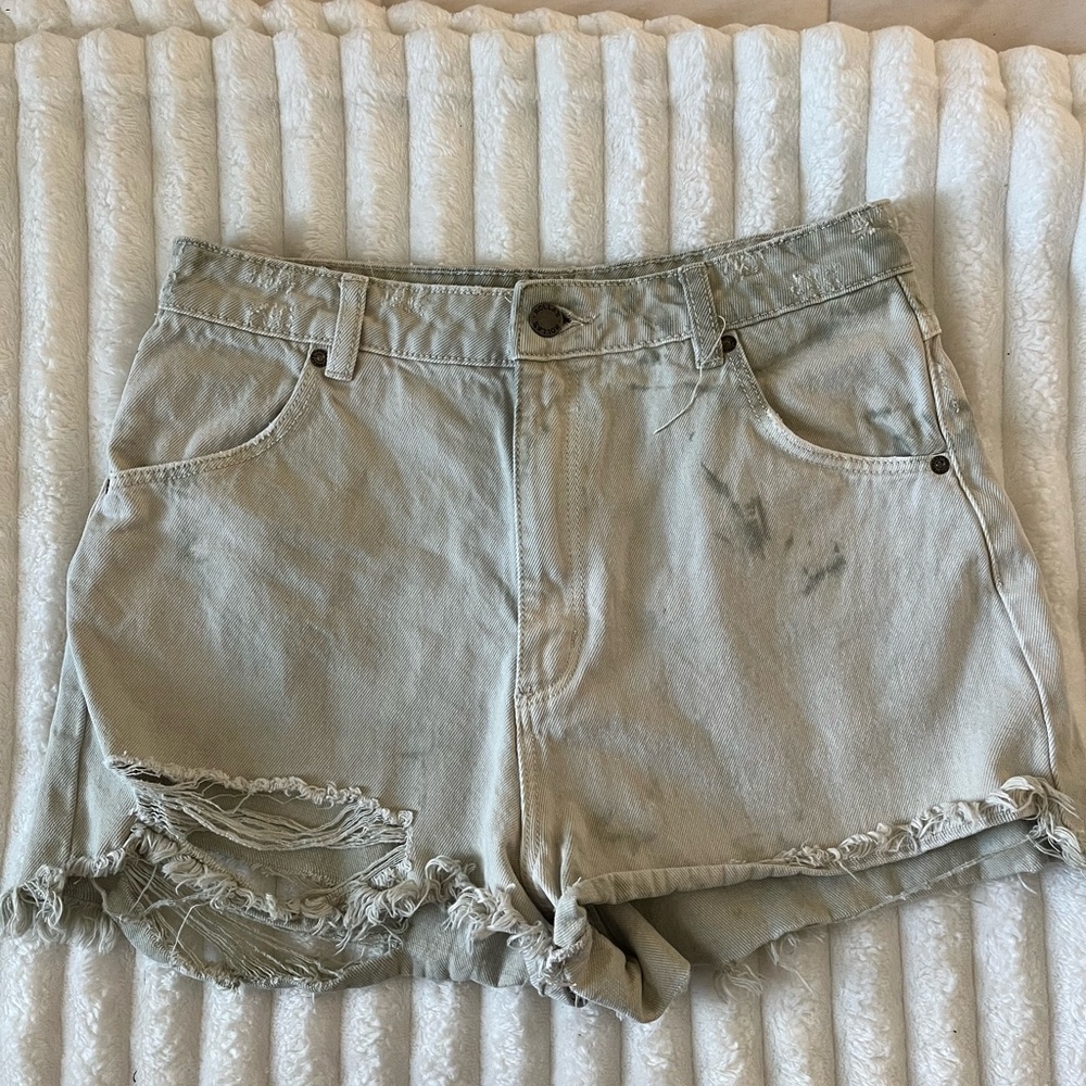 ROLLA’S Tie-Dye Dusters High-Rise Slim Jean Shorts